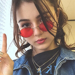 2023  Retro Small Metal Frame Steampunk Sunglasses Women Men Vintage Oval Sun Glasses Vintage Eyewear oculos