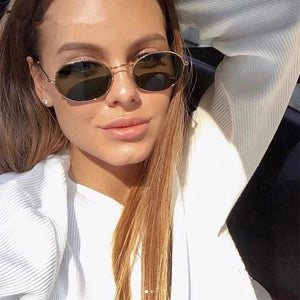 2023  Retro Small Metal Frame Steampunk Sunglasses Women Men Vintage Oval Sun Glasses Vintage Eyewear oculos