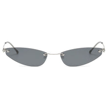 Carica l&#39;immagine nel visualizzatore di Gallery, 2023 uomo donna occhiali da sole senza cornice piccolo triangolo cat eye occhiali da sole in metallo retrò occhiali parasole donna UV400