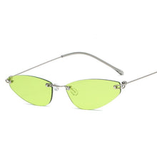 Carica l&#39;immagine nel visualizzatore di Gallery, 2023 uomo donna occhiali da sole senza cornice piccolo triangolo cat eye occhiali da sole in metallo retrò occhiali parasole donna UV400