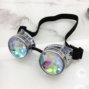 2023 Men Women Welding Goggles Gothic Steampunk Cosplay Antique Spikes Vintage Glasses Eyewear Kaleidoscope Retro Sunglasses