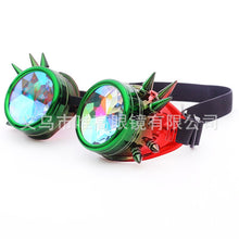 Carica l&#39;immagine nel visualizzatore di Gallery, 2023 Men Women Welding Goggles Gothic Steampunk Cosplay Antique Spikes Vintage Glasses Eyewear Kaleidoscope Retro Sunglasses