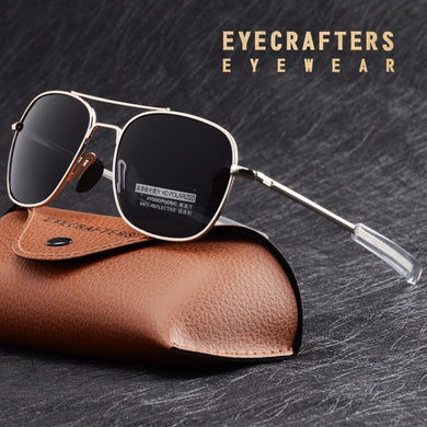 2023 Mens Pilot Military Sunglasses Driving Mirrored Glasses Eyewear  Blue Brand Designer Polarized Sunglasses