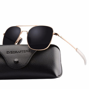 2023 Mens Pilot Military Sunglasses Driving Mirrored Glasses Eyewear  Blue Brand Designer Polarized Sunglasses
