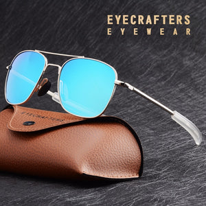 2023 Mens Pilot Military Sunglasses Driving Mirrored Glasses Eyewear  Blue Brand Designer Polarized Sunglasses