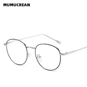 2023 Metal Flat Mirror Round Frame Blue Light Blocking Glasses Men and Women Anti-blue Glasses Can Be Equipped with Glasses
