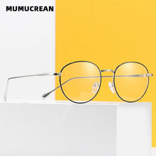 Load image into Gallery viewer, 2023 Metal Flat Mirror Round Frame Blue Light Blocking Glasses Men and Women Anti-blue Glasses Can Be Equipped with Glasses