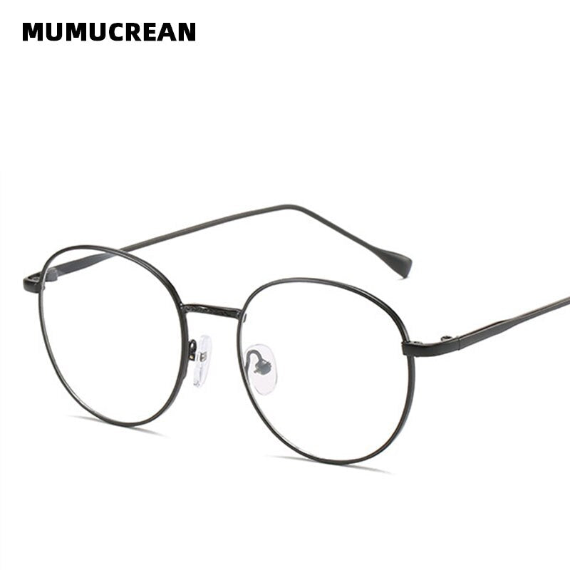 2023 Metal Flat Mirror Round Frame Blue Light Blocking Glasses Men and Women Anti-blue Glasses Can Be Equipped with Glasses