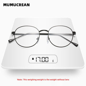 2023 Metal Flat Mirror Round Frame Blue Light Blocking Glasses Men and Women Anti-blue Glasses Can Be Equipped with Glasses