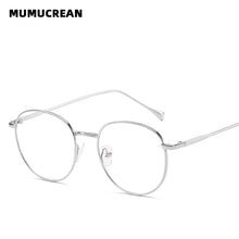 Load image into Gallery viewer, 2023 Metal Flat Mirror Round Frame Blue Light Blocking Glasses Men and Women Anti-blue Glasses Can Be Equipped with Glasses