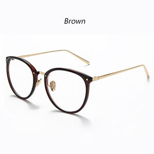 2022 New Optical Glasses Frame Women Men Retro Round Oversized Eyeglasses Frames Fashion Metal Spectacles Clear Lenses Glasses