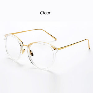 2022 New Optical Glasses Frame Women Men Retro Round Oversized Eyeglasses Frames Fashion Metal Spectacles Clear Lenses Glasses