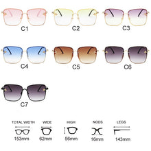 Carica l&#39;immagine nel visualizzatore di Gallery, 2023 Oversize Clear Pink Sunglasses for Women Gradient Square Bee Sun Glasses Superstar  Brand Designer Shades UV400
