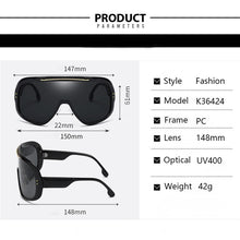 Load image into Gallery viewer, 2023 Oversized Classic Sunglasses Men Women One Piece Brand Design Windproof Sun Glasses Sports Shield Big Frame Male UV400