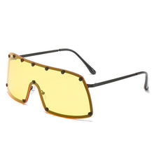 Load image into Gallery viewer, 2023 Oversized Rivet Punk Sunglasses For Men  Brand One Piece Shield Windproof Sun Glasses Women Alloy Hip Hop Shades