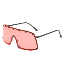 Load image into Gallery viewer, 2023 Oversized Rivet Punk Sunglasses For Men  Brand One Piece Shield Windproof Sun Glasses Women Alloy Hip Hop Shades