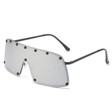 Load image into Gallery viewer, 2023 Oversized Rivet Punk Sunglasses For Men  Brand One Piece Shield Windproof Sun Glasses Women Alloy Hip Hop Shades