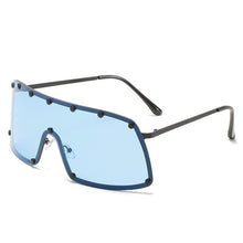 Load image into Gallery viewer, 2023 Oversized Rivet Punk Sunglasses For Men  Brand One Piece Shield Windproof Sun Glasses Women Alloy Hip Hop Shades