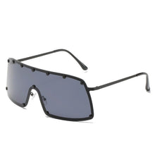 Load image into Gallery viewer, 2023 Oversized Rivet Punk Sunglasses For Men  Brand One Piece Shield Windproof Sun Glasses Women Alloy Hip Hop Shades