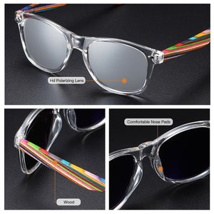 2023 Polarized Sunglasses for Men Boys and Girls with Recycled Frames Summer Women's Wood Dark Glasses for Car Driving