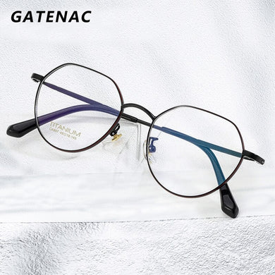2023 Pure Titanium Glasses Frame Women Comfortable Prescription Glasses Frame Men UltralightMyopia Optical Eyeglasses Frame