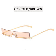 Load image into Gallery viewer, 2023 Rectangle Sunglasses Women   Brand Designer Red Pink Clear Small Lens Personality Sun Glasses ShadesUV400