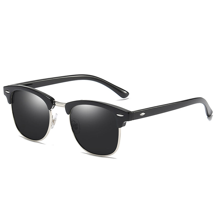 2023 Retro Polarized Sunglasses for Men and Women Semi-Rimless Frame Driving Square Sun glasses 100% UV Blocking