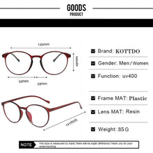 Load image into Gallery viewer, 2023 Retro Round Woman Glasses Man Optical Myopia Computer Eyeglasses Frame Classic Brand Design Transparent Eyewear