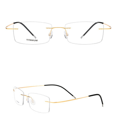 2023 Rimless Titanium Glasses Men Frameless Prescription Eyeglasses Frame Women Myopia Optical Eyewear