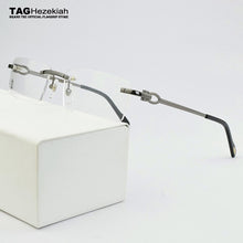 Load image into Gallery viewer, 2023 Rimless glasses frame men myopia prescription eye glasses frames for women design Brand Square spectacles Nerd