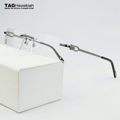 2023 Rimless glasses frame men myopia prescription eye glasses frames for women design Brand Square spectacles Nerd