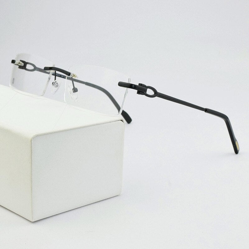 2023 Rimless glasses frame men myopia prescription eye glasses frames for women design Brand Square spectacles Nerd