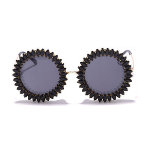 2023 Round Diamond Sunglasses Women  Crystal Eyeglasses Classic Retro Men Brand Designer Glasses Eyewear UV400