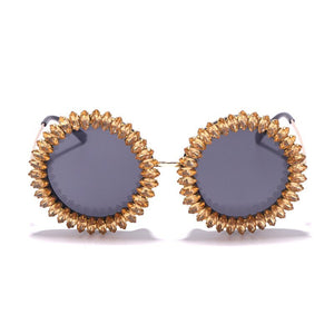 2023 Round Diamond Sunglasses Women  Crystal Eyeglasses Classic Retro Men Brand Designer Glasses Eyewear UV400
