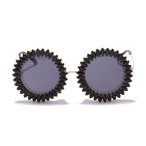 2023 Round Diamond Sunglasses Women  Crystal Eyeglasses Classic Retro Men Brand Designer Glasses Eyewear UV400
