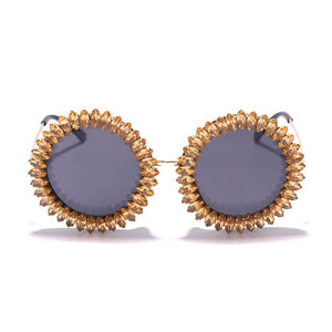 2023 Round Diamond Sunglasses Women  Crystal Eyeglasses Classic Retro Men Brand Designer Glasses Eyewear UV400