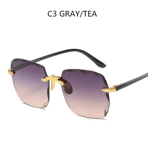 2023 Square Sunglasses Women  Brand Designer Frame Transparent Gradient Sun Glasses Female Oculos De Sol Feminino