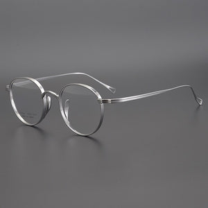 2023 Style Vintage Pure Titanium Eyeglasses Frame Men Round Prescription Optical Glasses Frame Women Myopia  Eyewear