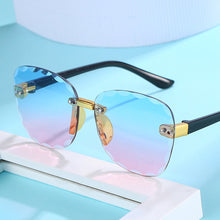 Load image into Gallery viewer, 2023 Stylish Rimless Children Cat Eye Sunglasses Kid Square Pink Gradient Sun Glasses Boy Girl Goggle UV400 Eyewear