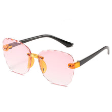 Load image into Gallery viewer, 2023 Stylish Rimless Children Cat Eye Sunglasses Kid Square Pink Gradient Sun Glasses Boy Girl Goggle UV400 Eyewear