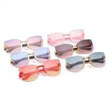 Load image into Gallery viewer, 2023 Stylish Rimless Children Cat Eye Sunglasses Kid Square Pink Gradient Sun Glasses Boy Girl Goggle UV400 Eyewear
