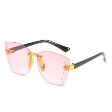 Load image into Gallery viewer, 2023 Stylish Rimless Children Cat Eye Sunglasses Kid Square Pink Gradient Sun Glasses Boy Girl Goggle UV400 Eyewear