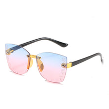 Load image into Gallery viewer, 2023 Stylish Rimless Children Cat Eye Sunglasses Kid Square Pink Gradient Sun Glasses Boy Girl Goggle UV400 Eyewear