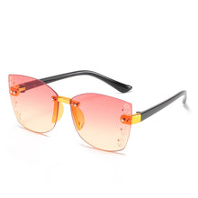 Load image into Gallery viewer, 2023 Stylish Rimless Children Cat Eye Sunglasses Kid Square Pink Gradient Sun Glasses Boy Girl Goggle UV400 Eyewear