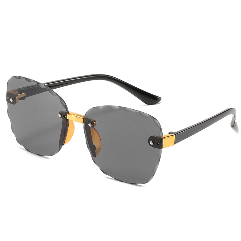 2023 Stylish Rimless Children Cat Eye Sunglasses Kid Square Pink Gradient Sun Glasses Boy Girl Goggle UV400 Eyewear