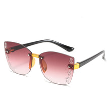 Load image into Gallery viewer, 2023 Stylish Rimless Children Cat Eye Sunglasses Kid Square Pink Gradient Sun Glasses Boy Girl Goggle UV400 Eyewear