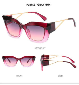 2023 Sunglasses Big Frame Cat Eye 1924 Decorative Female European and American Personality Street Shooting Uv400