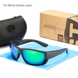 2022  TUNA ALLEY Brand Sports Polarized Sunglasses TR90  Square Frame Reflective Coating Mirror lens UV400 protection Oculos