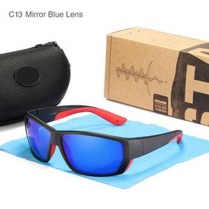 2022  TUNA ALLEY Brand Sports Polarized Sunglasses TR90  Square Frame Reflective Coating Mirror lens UV400 protection Oculos