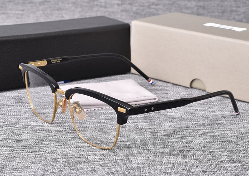2023 Thom Brand Designer Square full-Rim Glasses Frame for Men Women Semi Rimless Eyeglasses Optical Prescription Eyewear